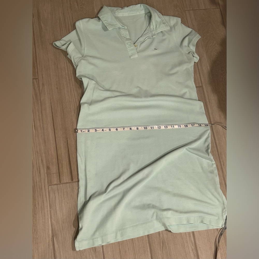 Vineyard vines polo style cotton dress. Aqua. Medium. - Picture 2 of 9